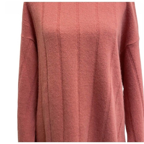 Montrer Italian Wool Angora Dusty Pink Knit Pullover Turtleneck Sweater - Picture 3 of 14